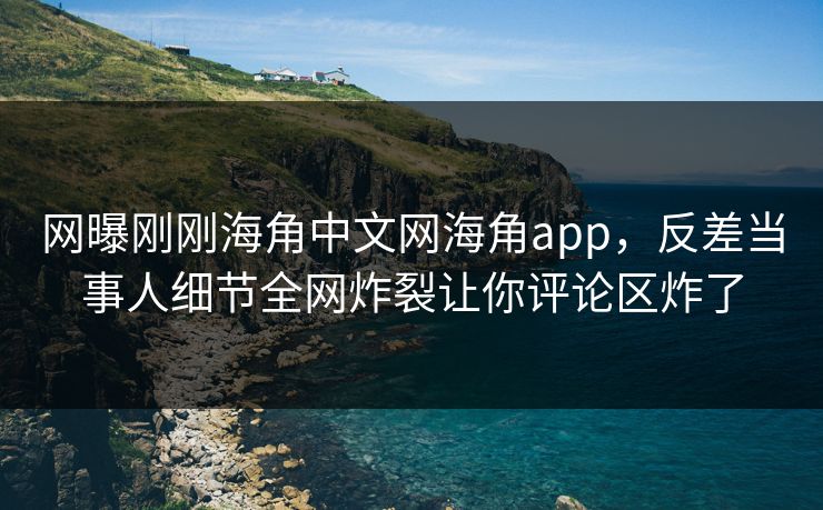 网曝刚刚海角中文网海角app，反差当事人细节全网炸裂让你评论区炸了